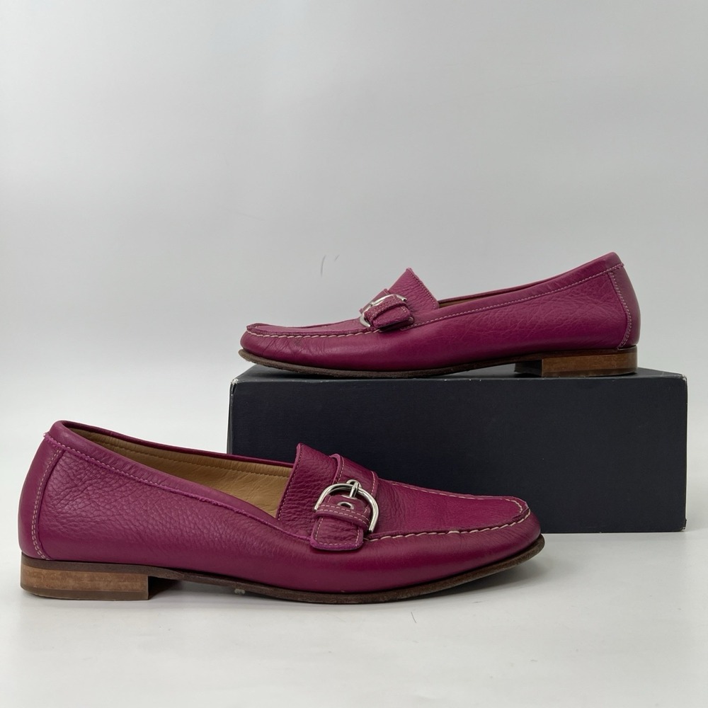 Vintage Coach Emery Leather Loafers Women 9.5 Pink Buckle Old Money EUC